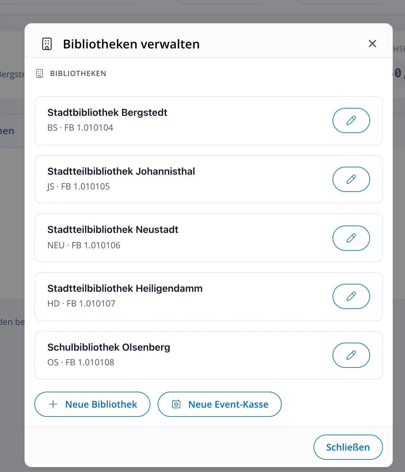 Jede Zweigstelle führt ihre eigene Kasse