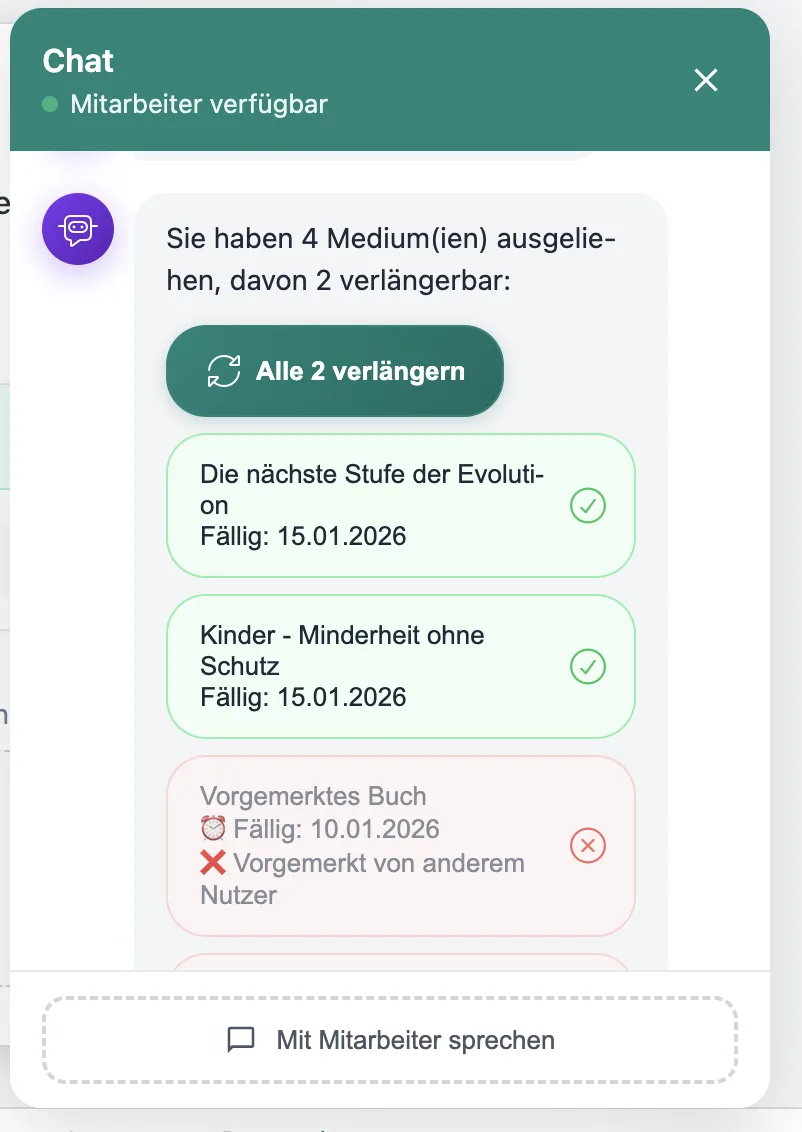 Aktion im Chat: Medien verlängern mit Status