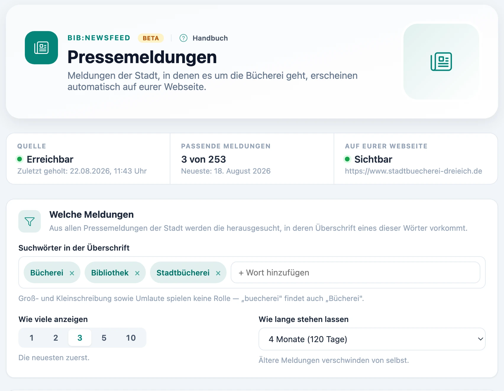 Sie sehen sofort, ob alles läuft